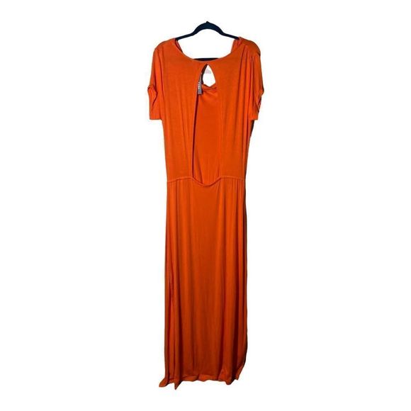 Zingara Orange Maxi Dress Cover Up with Back Cut Out NWT - Picture 4 of 9